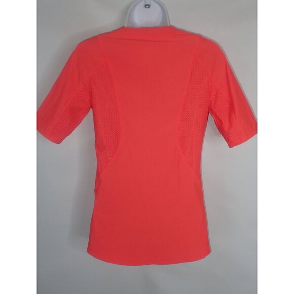 Athleta Pacifica II Perforated Mesh Rashguard Tee Size XS Coral Athletic Top - Picture 8 of 9